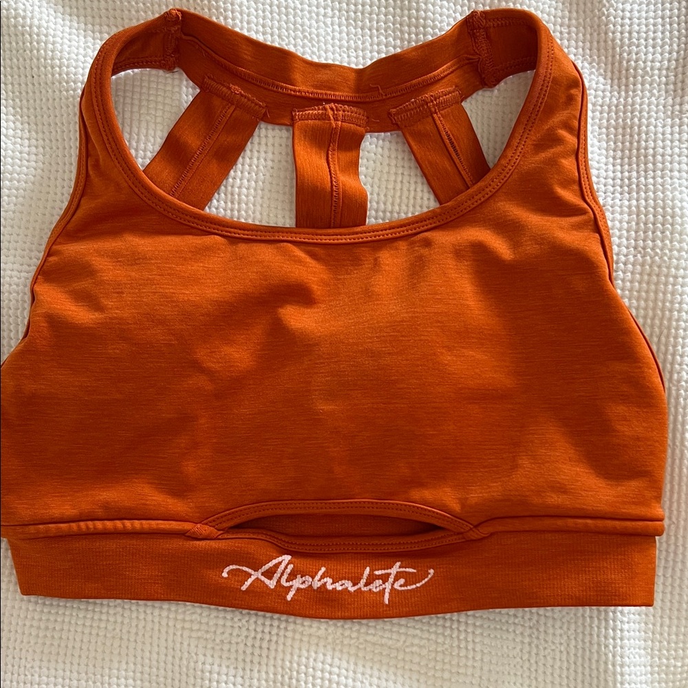 Alphalete Burnt Orange Strappy Back Sports Bra